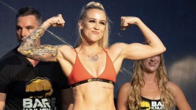 Potetovaná boxerka provokovala na pláži. Taylor Starling sdílela fotky v mini bikinách
