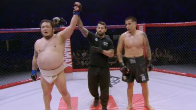 Boxer s bilancí 5:0 dostal lekci od legendy sumo. V kleci marně utíkal před 150 kily živé váhy